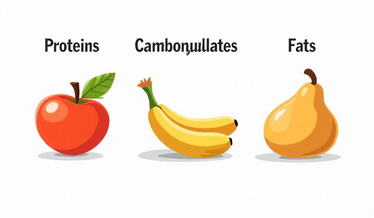Infographic style image representing macronutrients, without text